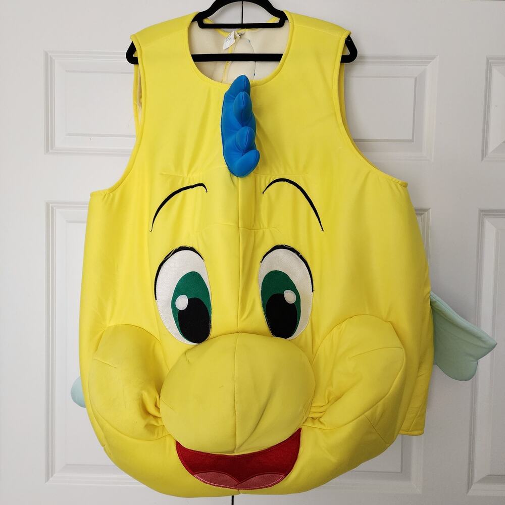 Disney Unisex Adult Flounder Costume Size L/XL Yellow & Blue